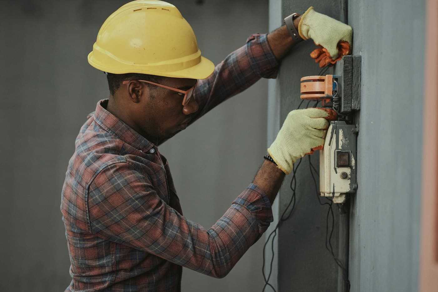 Technician servicing a unit